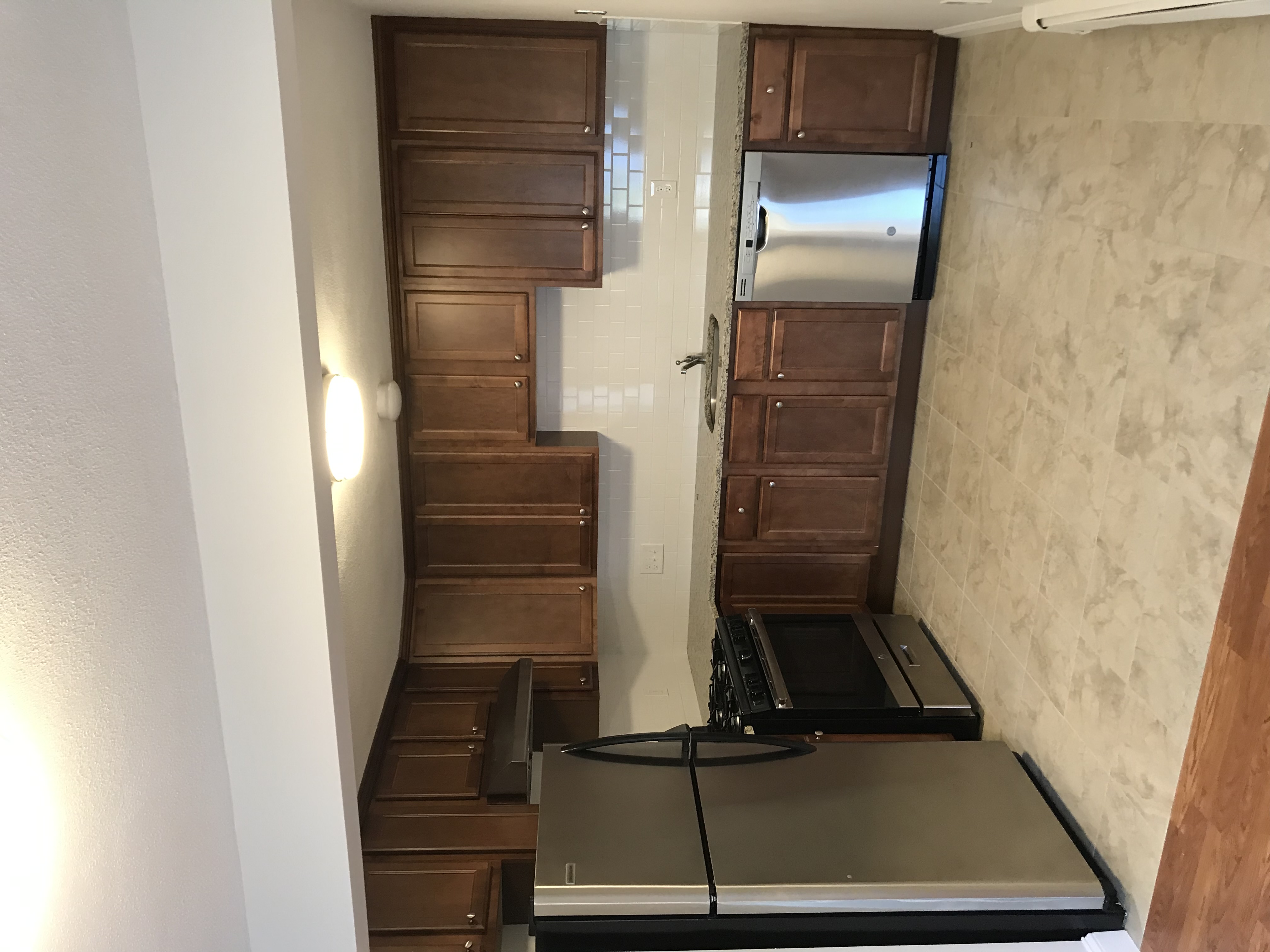 Kitchen remodel with wood cabinets
